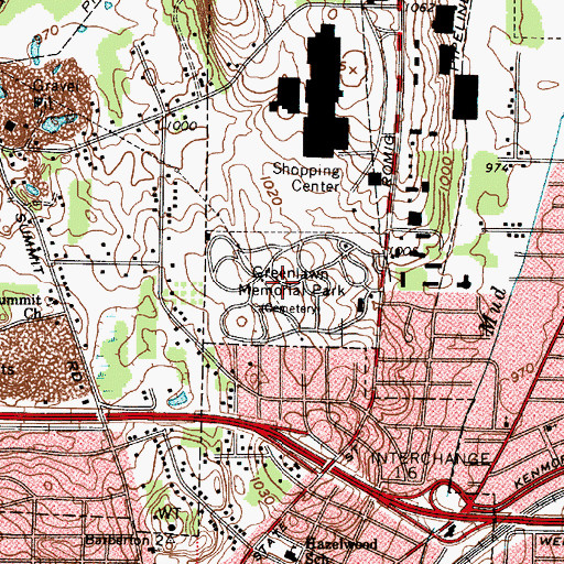Topographic Map of Greenlawn Memorial Park, OH