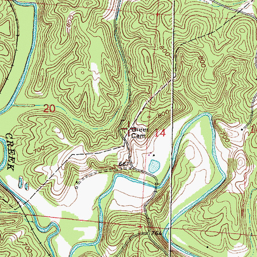 Topographic Map of Greer Cemetery, OH