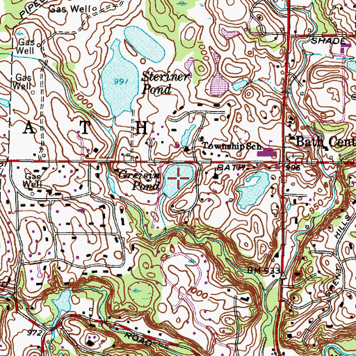 Topographic Map of Greisin Pond, OH