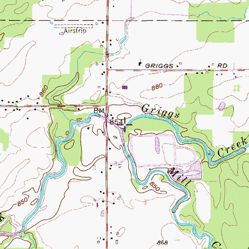 Topographic Map of Griggs Creek, OH