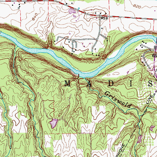 Topographic Map of Griswold Creek, OH