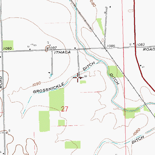 Topographic Map of Grossnickle Ditch, OH