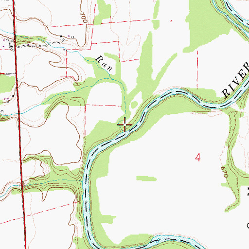Topographic Map of Grove Run, OH