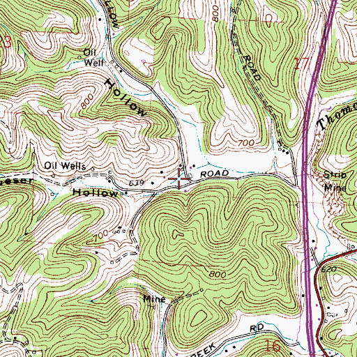 Topographic Map of Grueser Hollow, OH