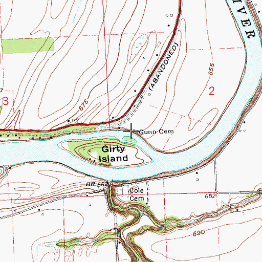 Topographic Map of Gunn Cemetery, OH