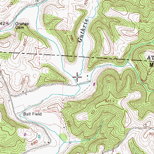 Topographic Map of Guthrie Creek, OH