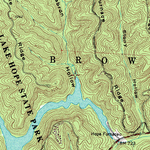 Topographic Map of Habron Hollow, OH