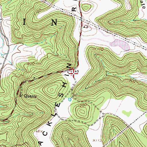 Topographic Map of Hackleshin Ridge, OH