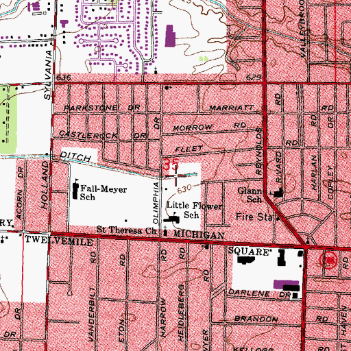Topographic Map of Haefner Ditch, OH