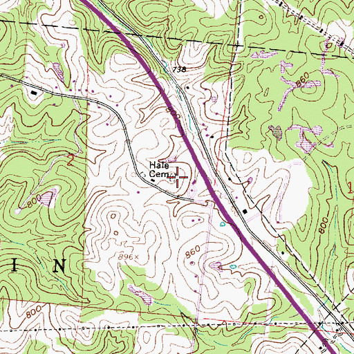 Topographic Map of Hale Cemetery, OH