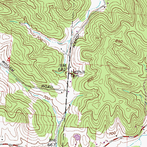 Topographic Map of Halfhill Cemetery, OH