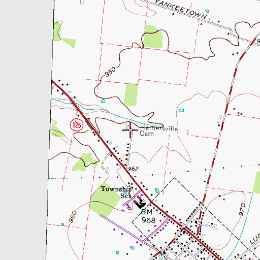 Topographic Map of Hamersville Cemetery, OH