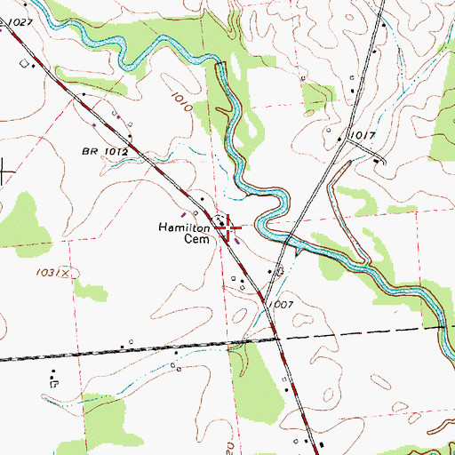 Topographic Map of Hamilton Cemetery, OH