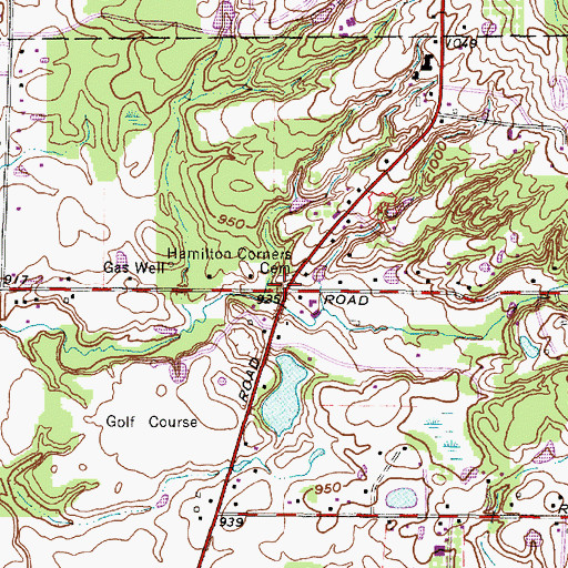 Topographic Map of Hamilton Corners Cemetery, OH