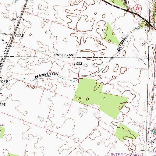 Topographic Map of Hamilton Ditch, OH