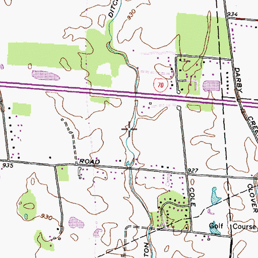Topographic Map of Hamilton Ditch, OH