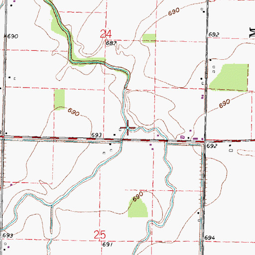 Topographic Map of Hammer Creek, OH