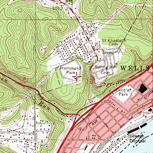 Topographic Map of Hammond Park, OH