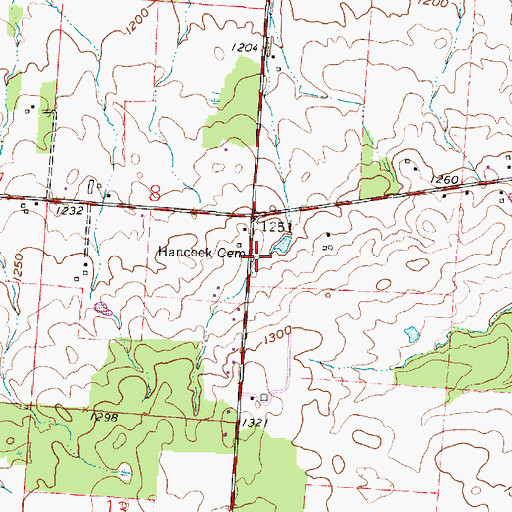 Topographic Map of Hancock Cemetery, OH