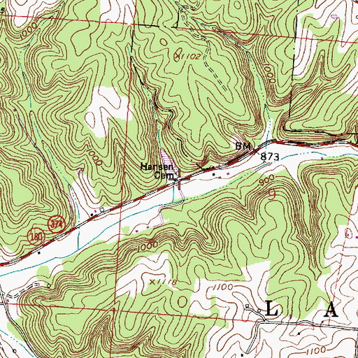 Topographic Map of Hansen Cemetery, OH
