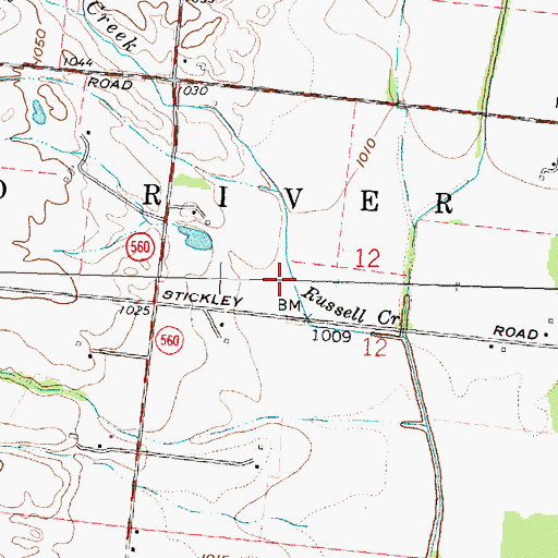 Topographic Map of Harban Creek, OH