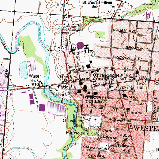 Topographic Map of Handley House, OH