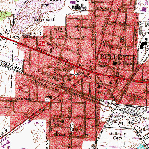 Topographic Map of Harmon Field, OH