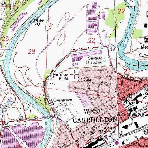Topographic Map of Harmon Field, OH