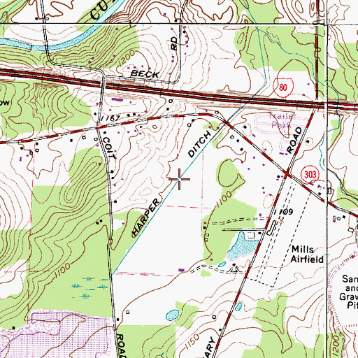 Topographic Map of Harper Ditch, OH