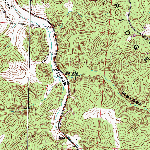 Topographic Map of Harper Hollow, OH