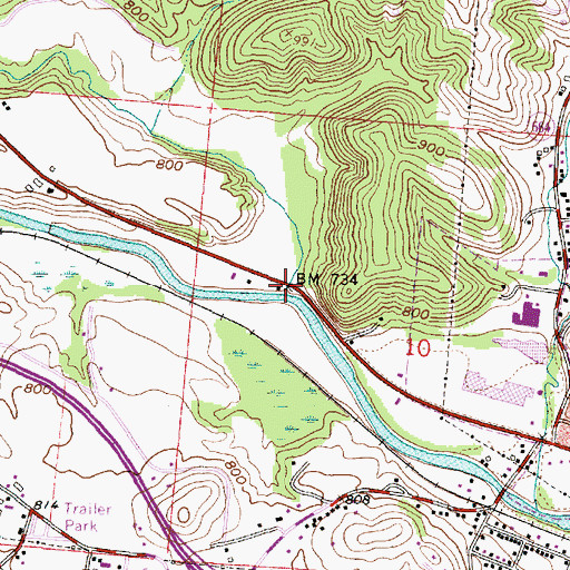 Topographic Map of Harper Run, OH
