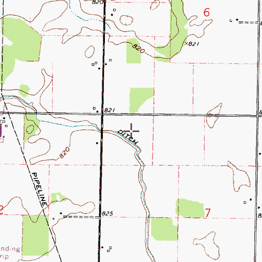 Topographic Map of Hart Ditch, OH