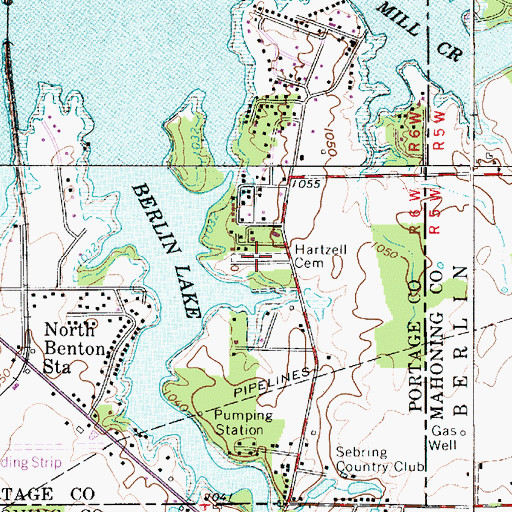 Topographic Map of Hartzell Cemetery, OH