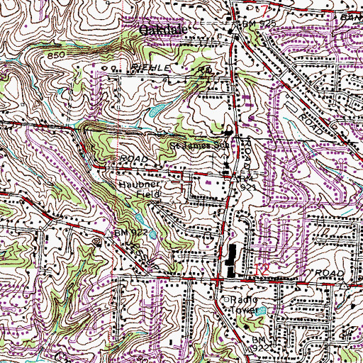 Topographic Map of Haubner Field, OH