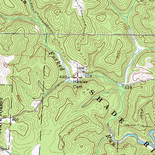 Topographic Map of Hawley Cemetery, OH