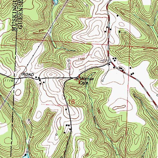 Topographic Map of Hawthorne Cemetery, OH