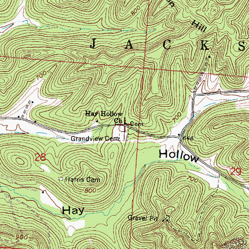 Topographic Map of Hay Hollow Church, OH
