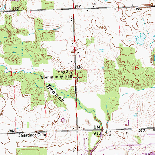 Topographic Map of Hay Jay Community Hall, OH