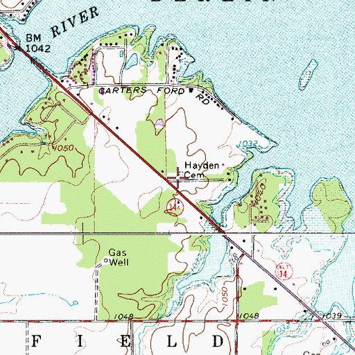 Topographic Map of Hayden Cemetery, OH