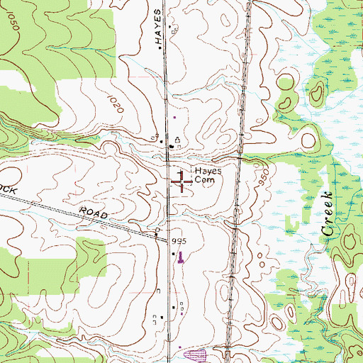 Topographic Map of Hayes Cemetery, OH