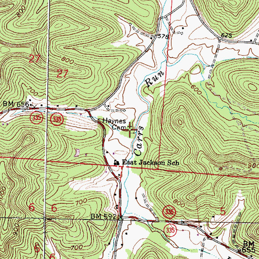 Topographic Map of Haynes Cemetery, OH
