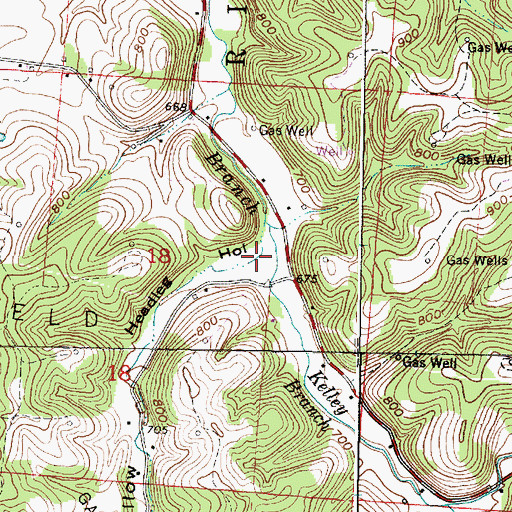 Topographic Map of Headleg Hollow, OH