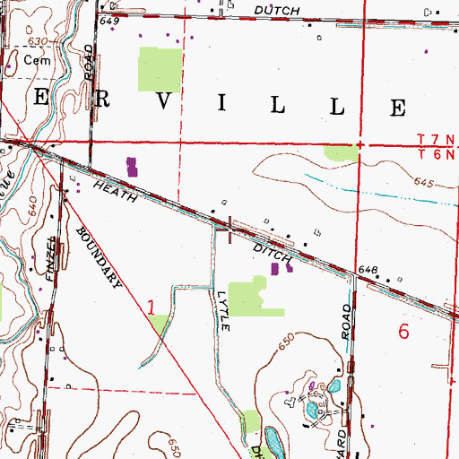 Topographic Map of Heath Ditch, OH
