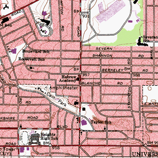 Topographic Map of Hebrew Academy of Cleveland, OH