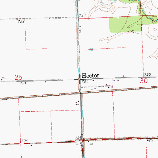 Topographic Map of Hector, OH
