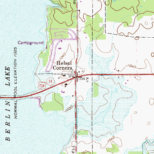 Topographic Map of Helsel Corners, OH