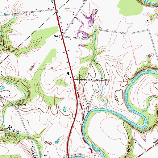Topographic Map of Hendrixson Cemetery, OH