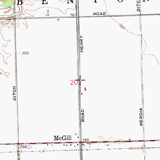Topographic Map of Henery Ditch, OH