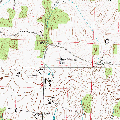 Topographic Map of Hershberger Cemetery, OH