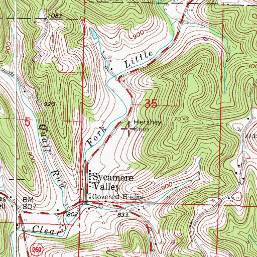 Topographic Map of Hershey Cemetery, OH